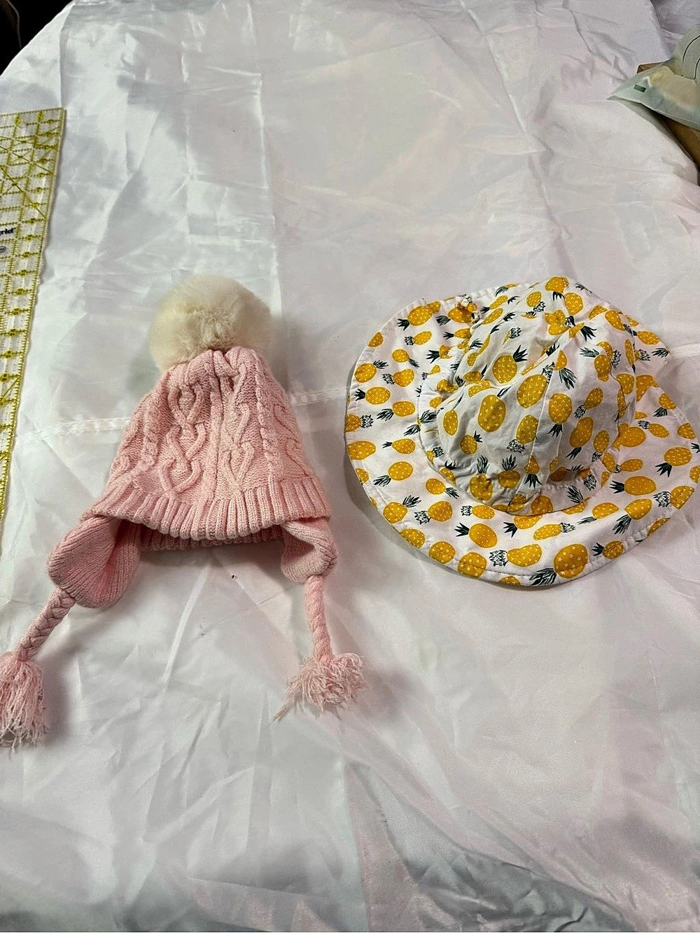 First Steps Baby Hat Set Pink & White 6-12M